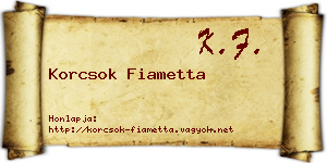 Korcsok Fiametta névjegykártya